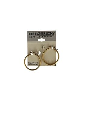 Pure Expressions Shiny Gold Hoop Earrings